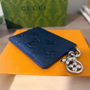 Louis Vuitton Teal Card Holder with Charm